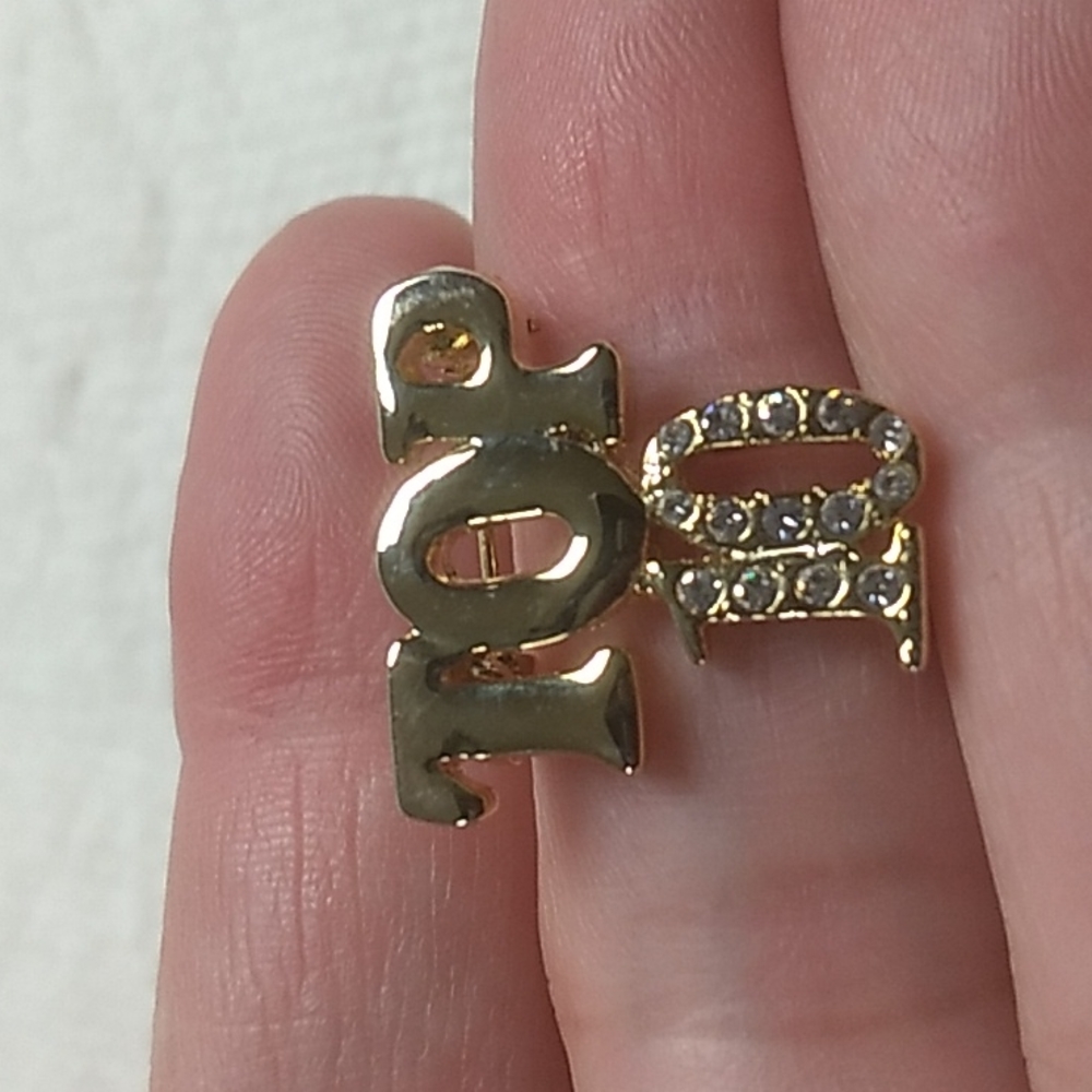 Gold & Rhinestones (Top 10) 1/2 x 1/2 by Fashion Jewerly, Fashion Pin - Picture 3 of 5